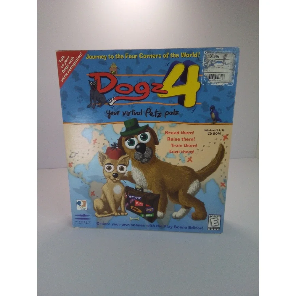 Dogz 4 Your Virtual Petz Palz PC Windows 95/98 Big Box Mindscape 1999 Vintage